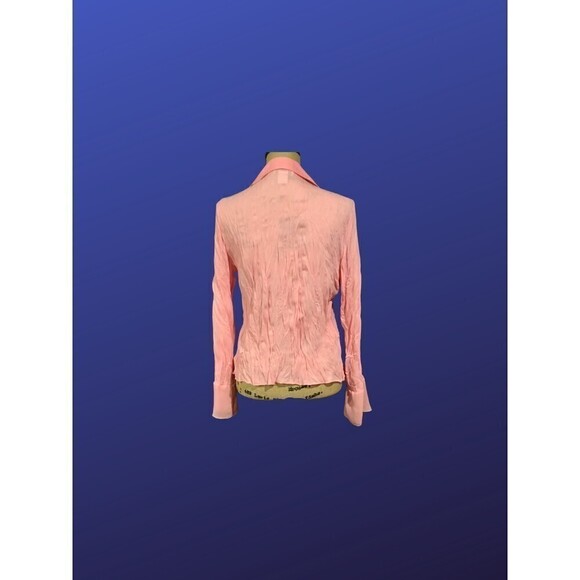 ROBBIE BEE Semi-sheer/Lace-Trim/Ruffled REGENCY Blouse, PINK, Size Large, NWOT - Picture 2 of 8